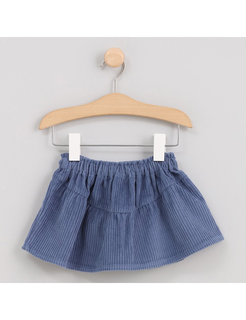 Saia de Veludo Menina Lovely Fish Azul