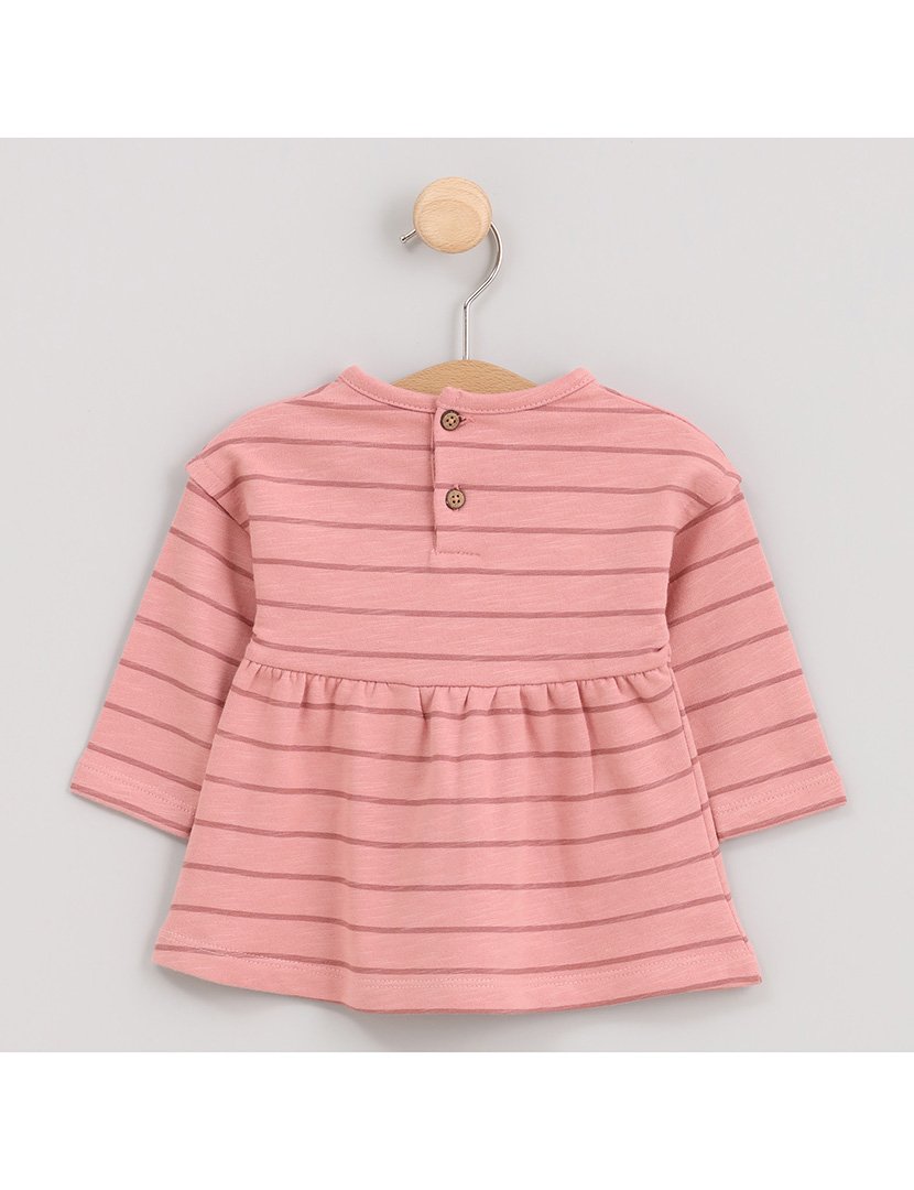 Vestido Menina Listrado Vintage Bloom Rosa