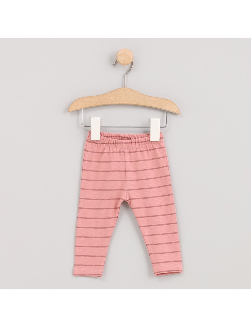 Leggings Menina Listradas Vintage Bloom Rosa