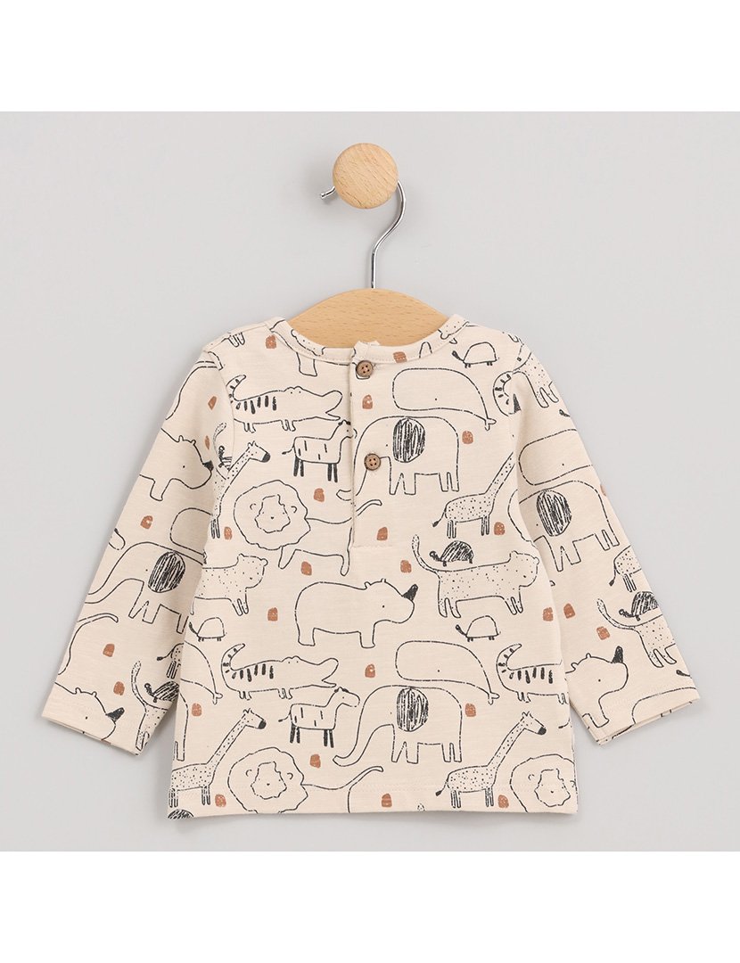 Camisola Menino com Estampa de Animais Zoo Branco