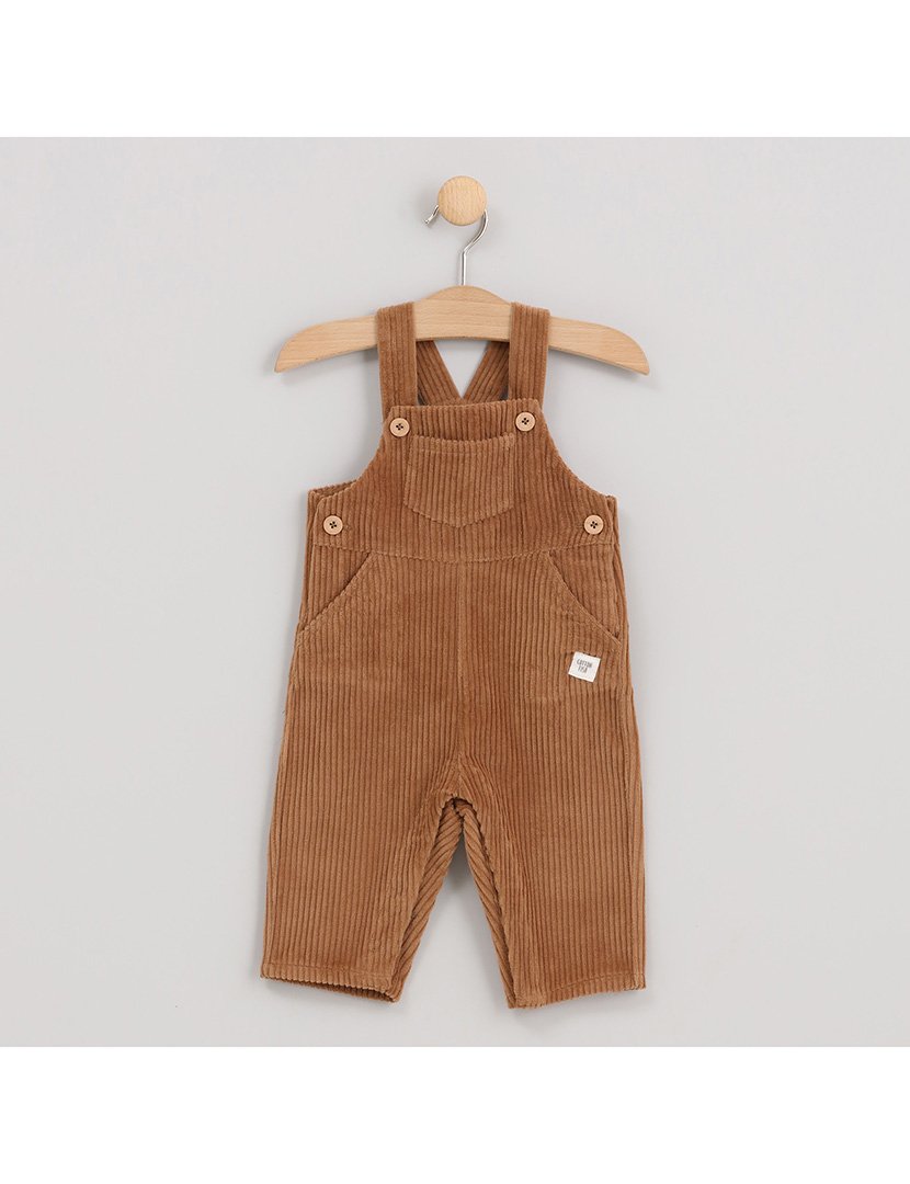 Jardineiras de Veludo Menino Zoo Castanho