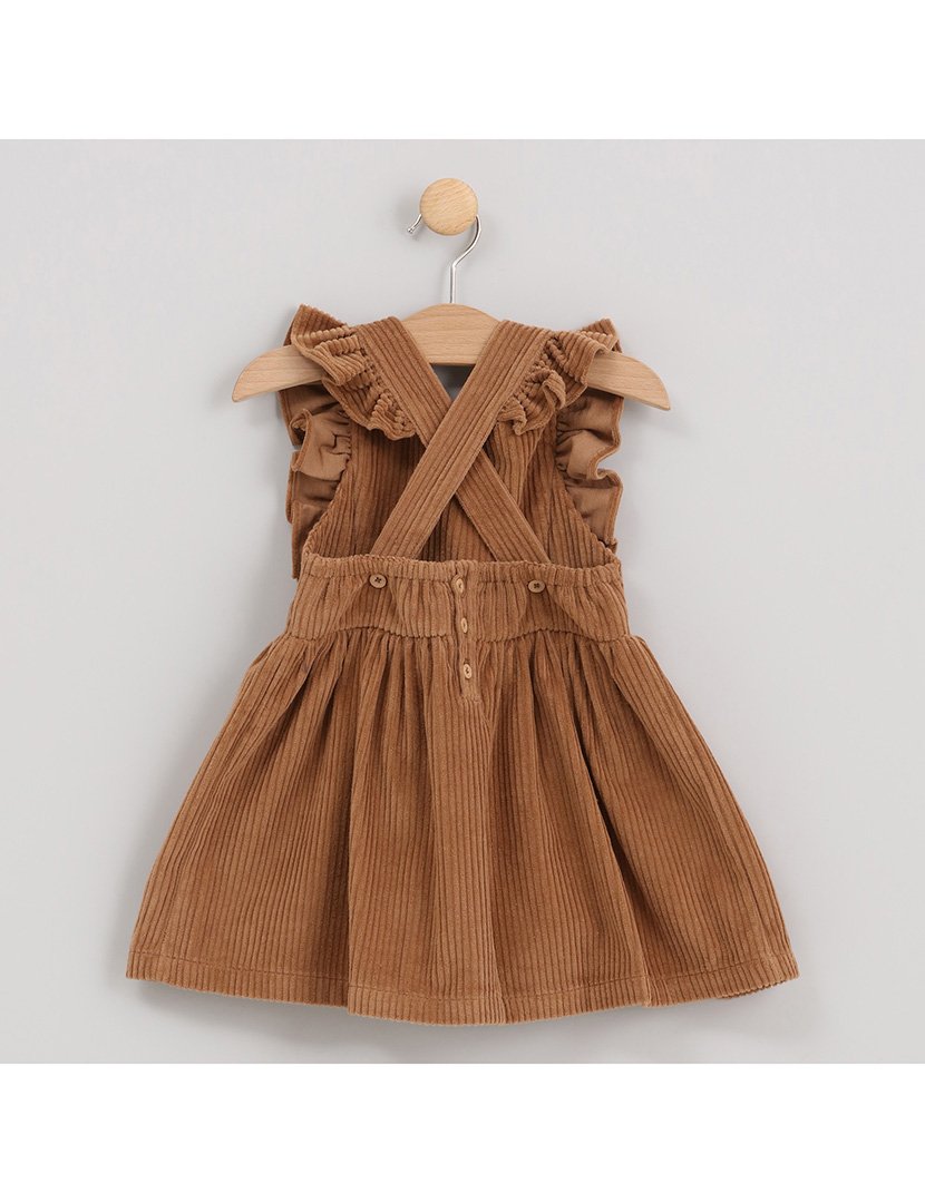 Vestido de Veludo Menina Zoo Castanho