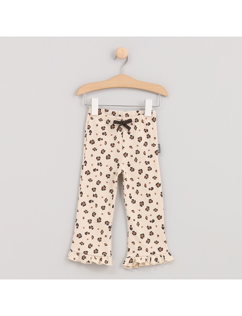 Calças à Boca de Sino Menina com Estampa Animais Zoo Branco