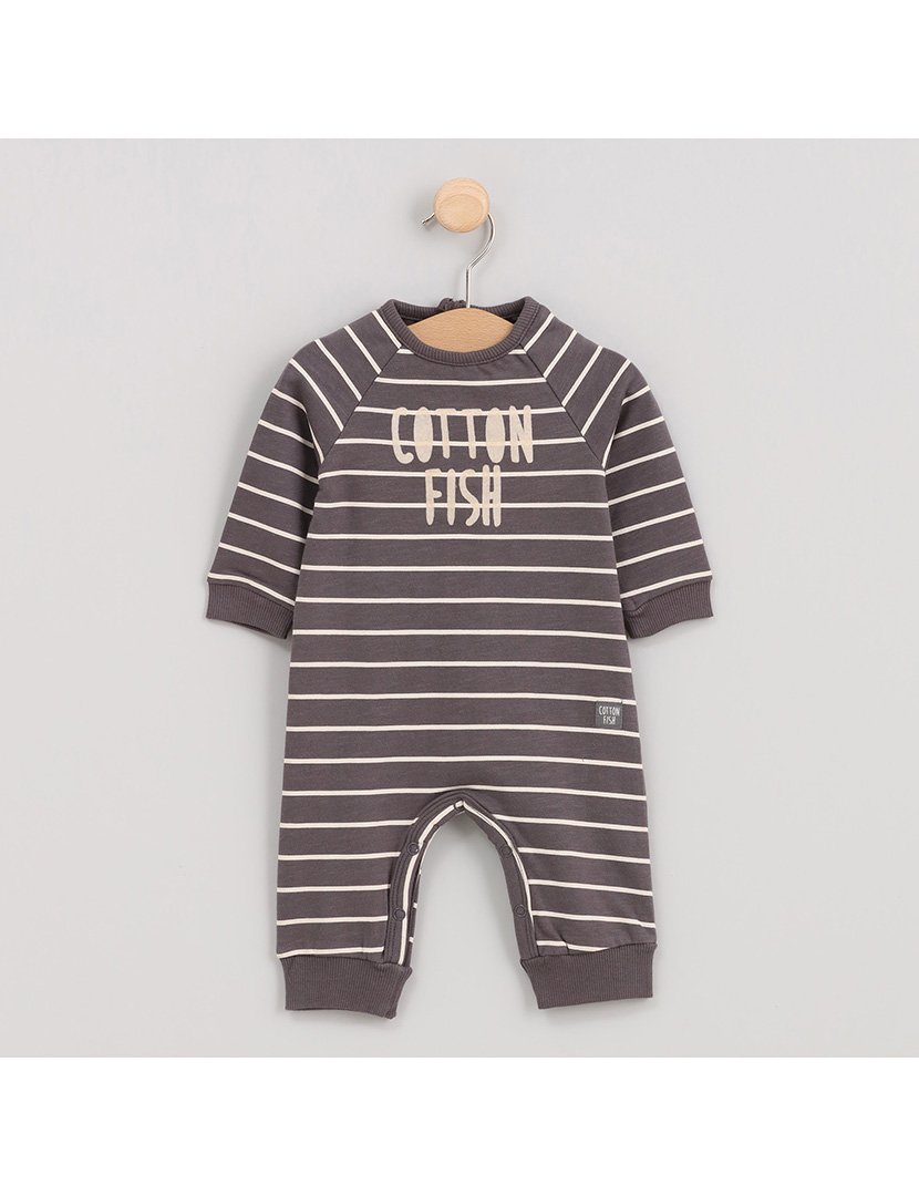 Macacão Menino Listrado Cosmos Cinzento