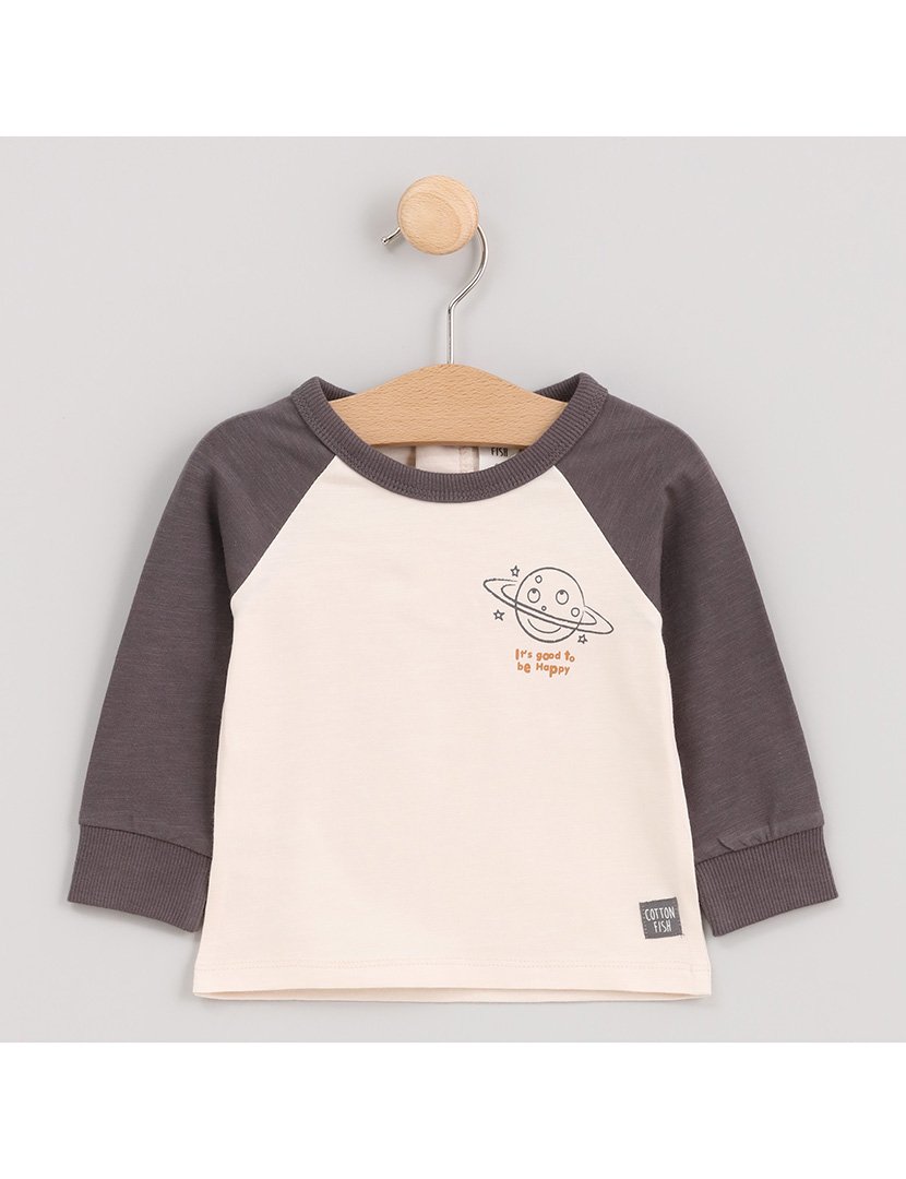 Camisola Menino Cosmos Branco e Cinzento