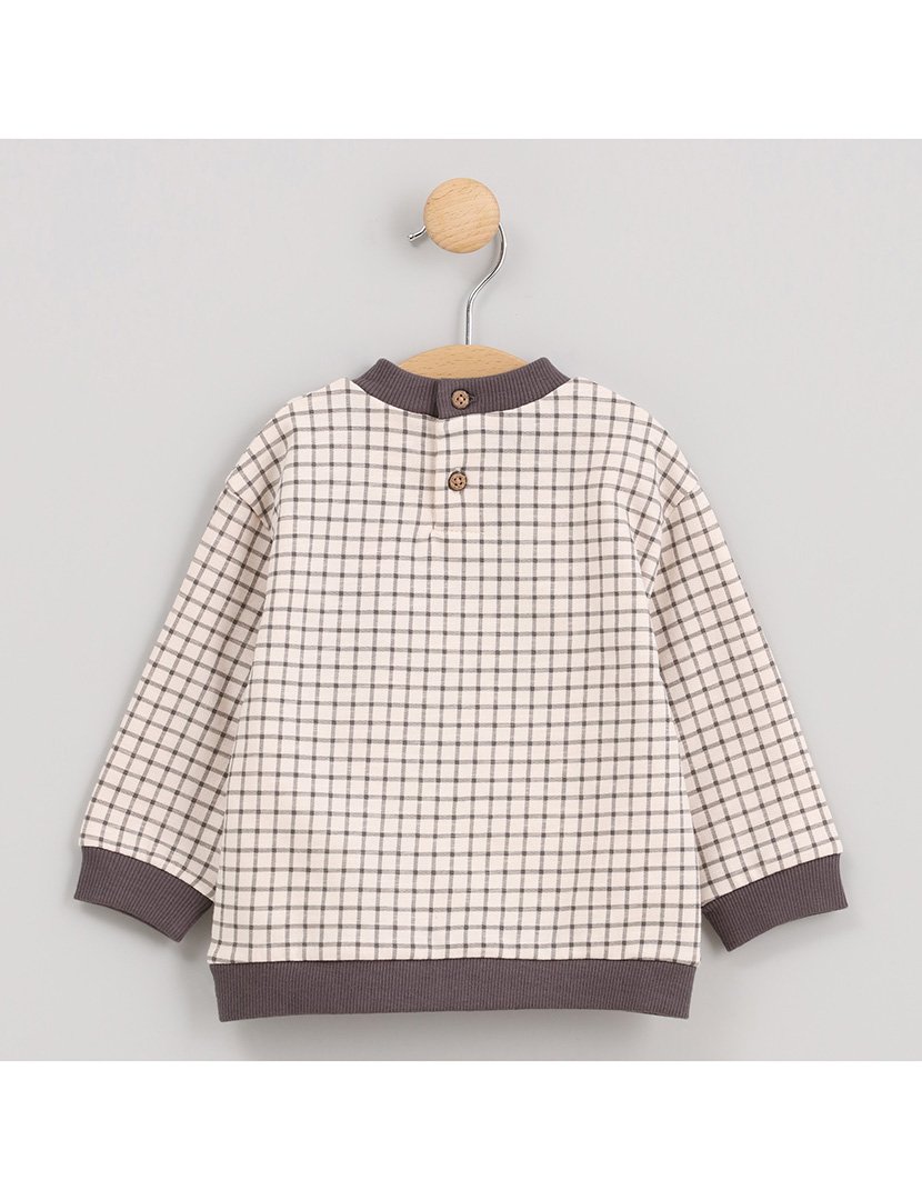 Sweatshirt Menino Axadrezada Cosmos Branco