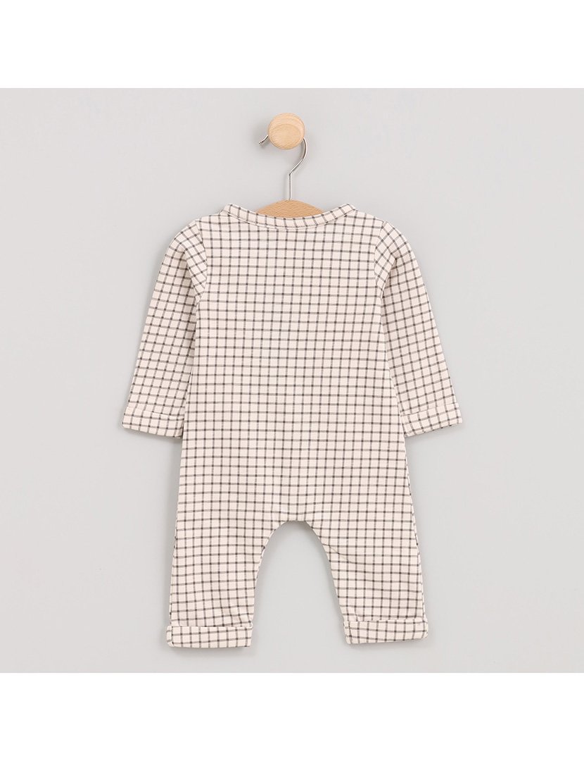 Macacão Menino You Are My Star Axadrezado Cosmos Branco