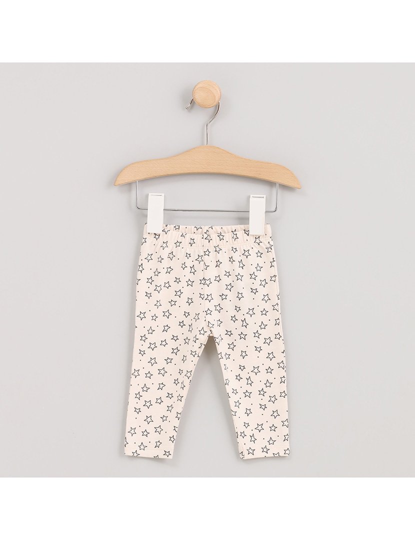 Leggings Menina com Estampa Estrelas Cosmos Branco