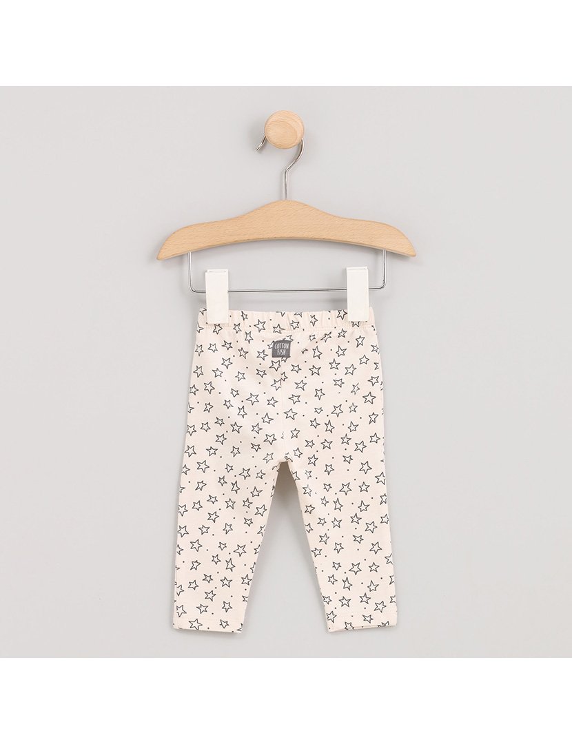 Leggings Menina com Estampa Estrelas Cosmos Branco