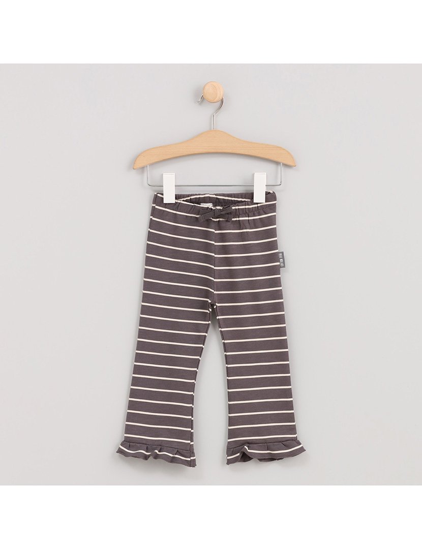 Calças à Boca de Sino Menina Listradas Cosmos Cinzento