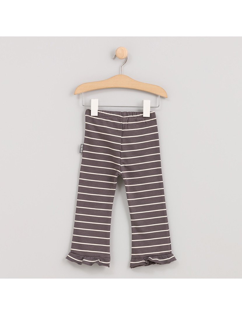 Calças à Boca de Sino Menina Listradas Cosmos Cinzento