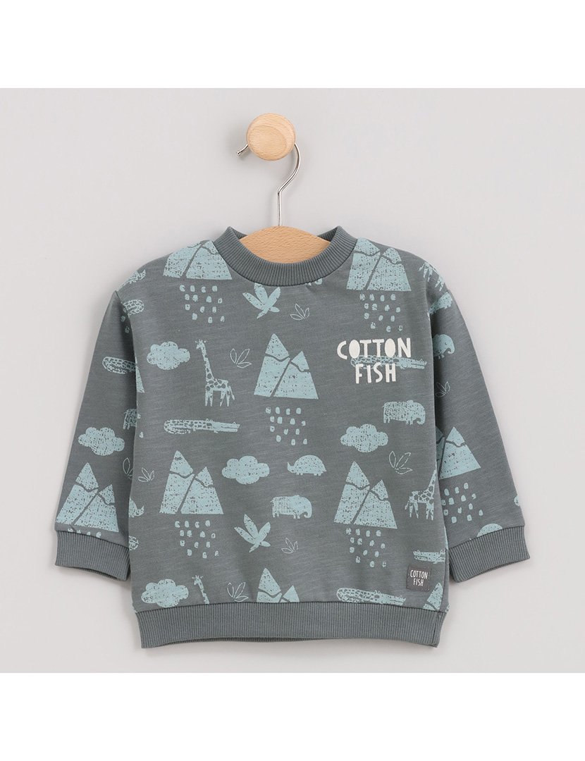 Sweatshirt Menino com Estampa Jungle Verde