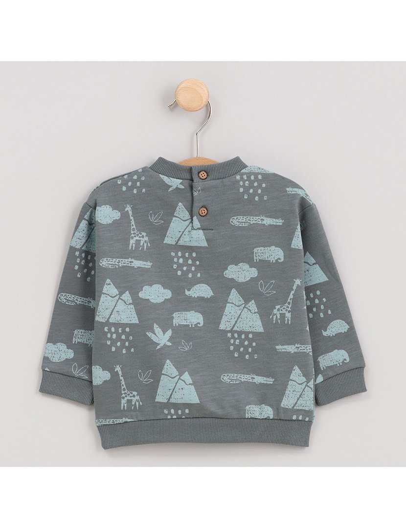 Sweatshirt Menino com Estampa Jungle Verde
