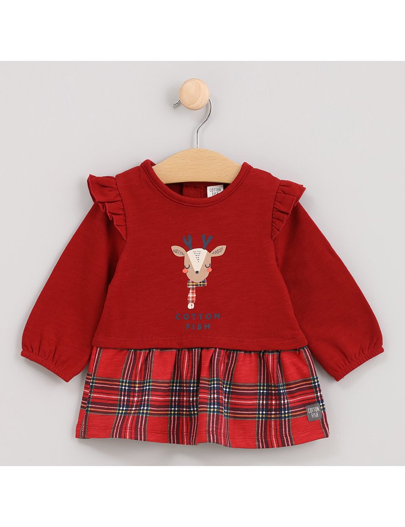 Vestido Menina Combinado Xristmas Vermelho