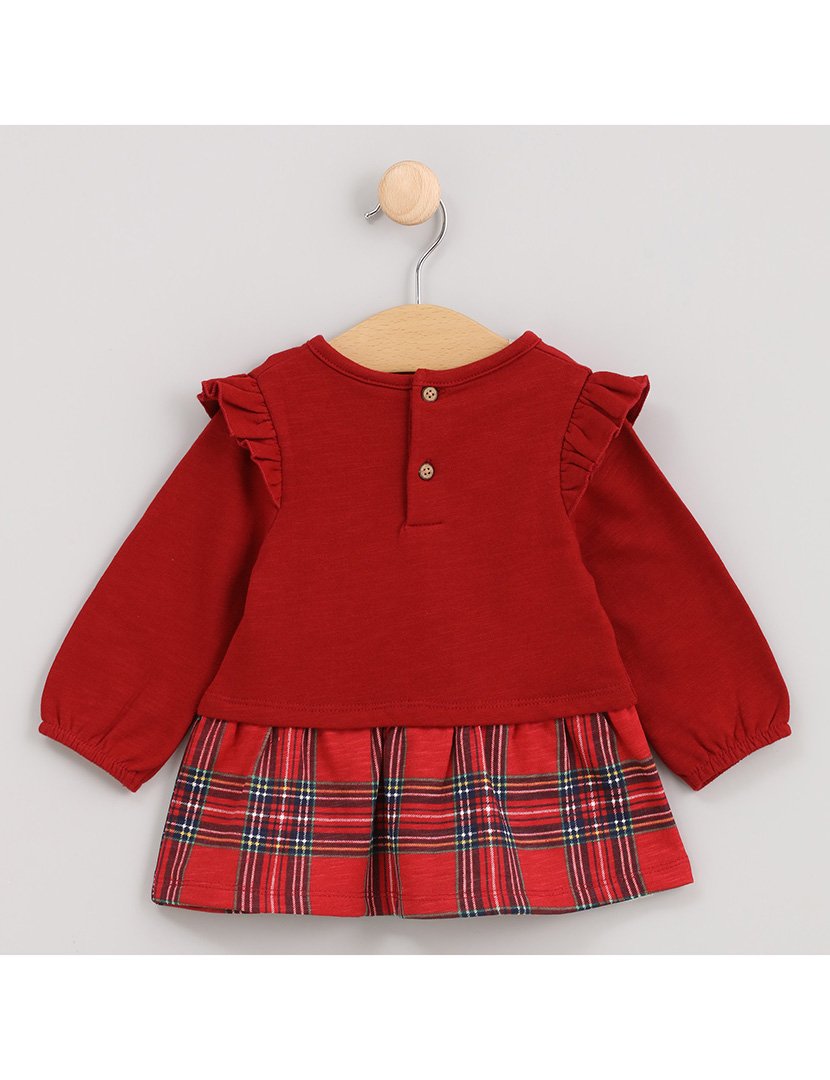 Vestido Menina Combinado Xristmas Vermelho