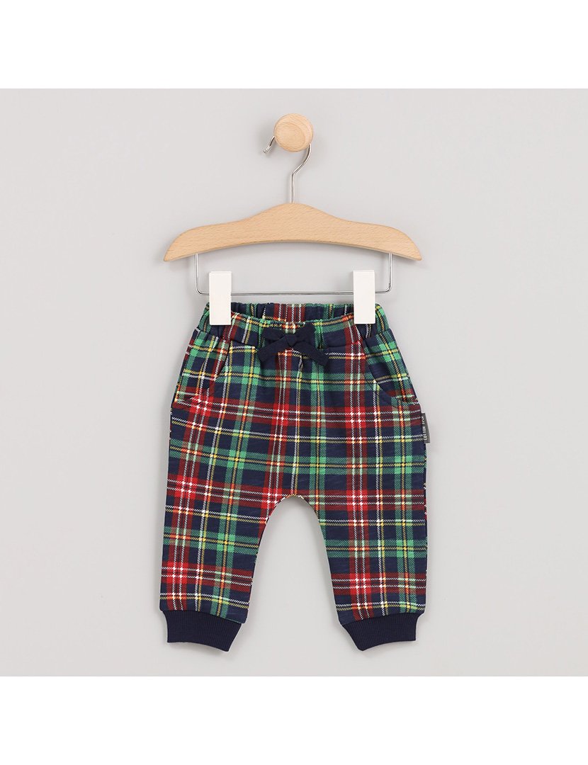 Calças Menino Axadrezadas Xristmas Azul
