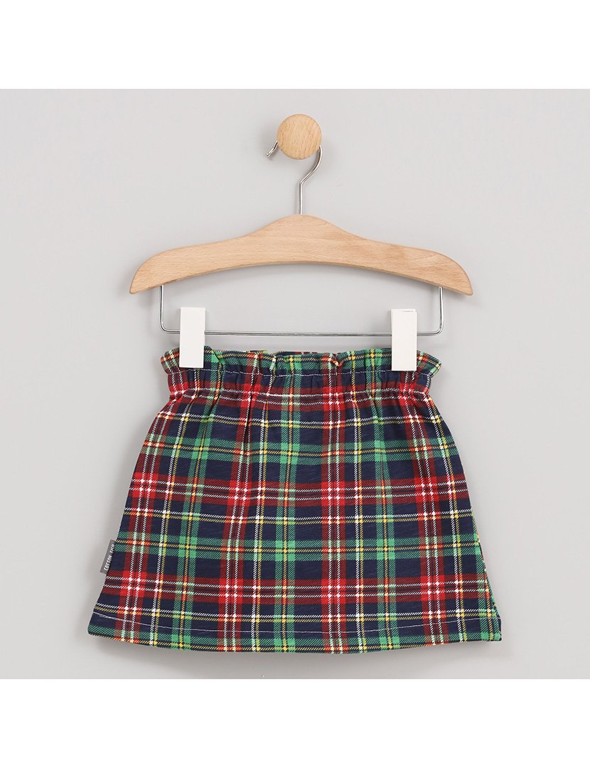 Saia Menina Axadrezada Xristmas Azul