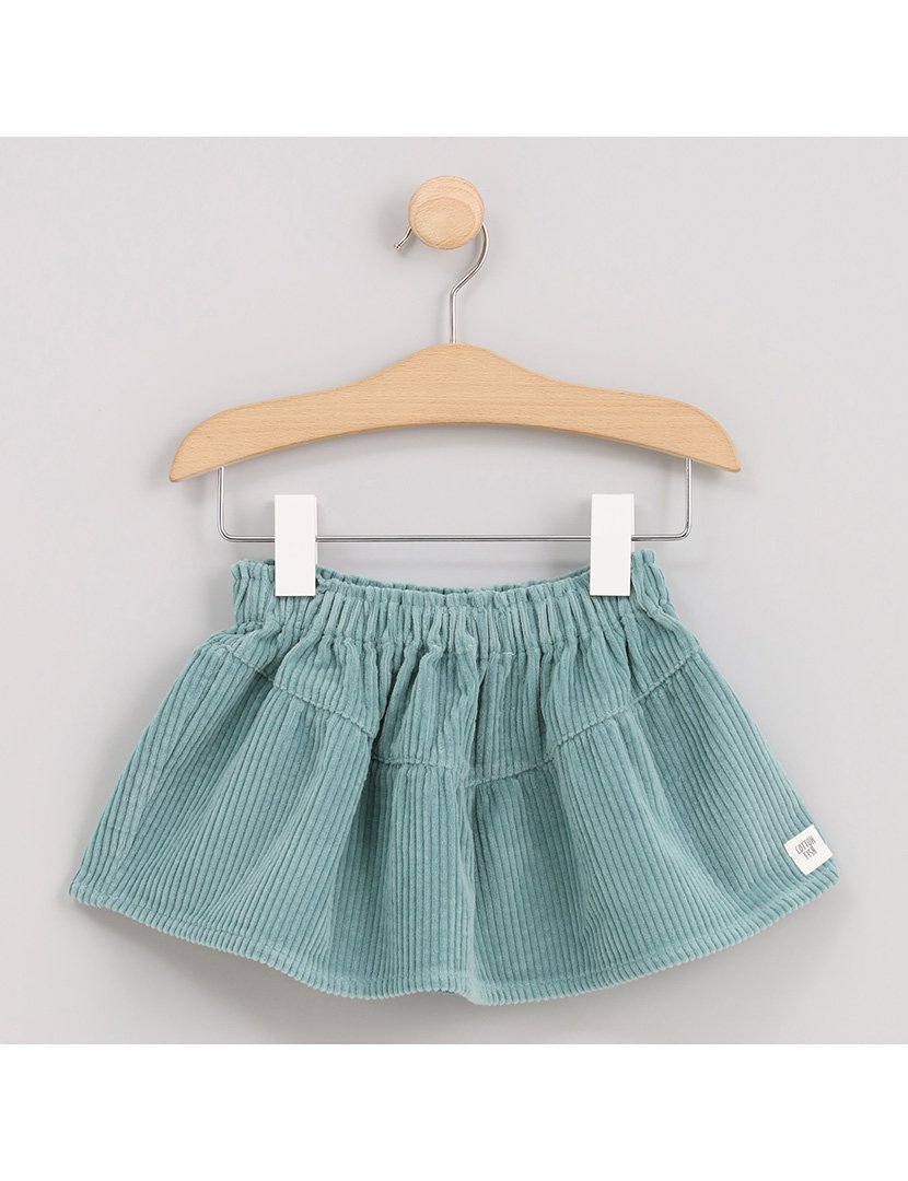 Saia de Veludo Menina Jungle Verde