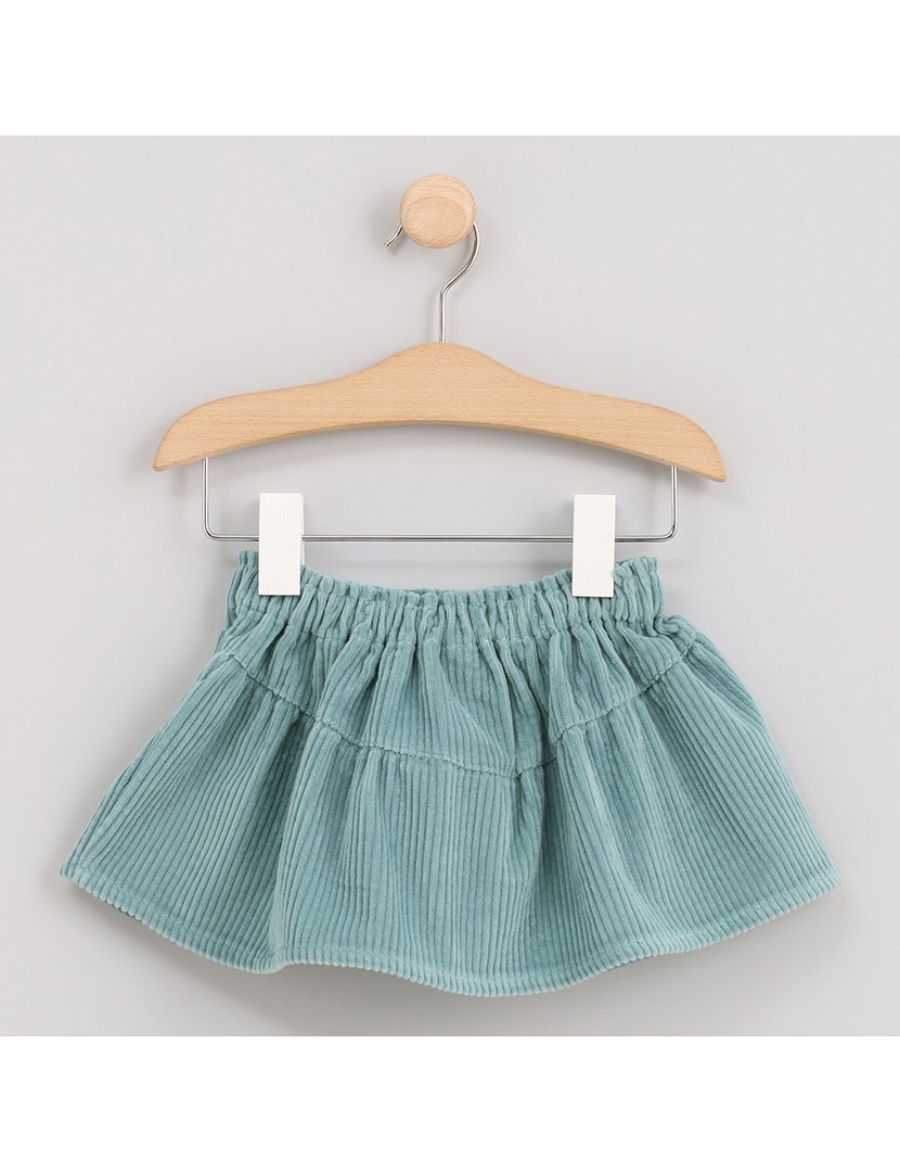 Saia de Veludo Menina Jungle Verde