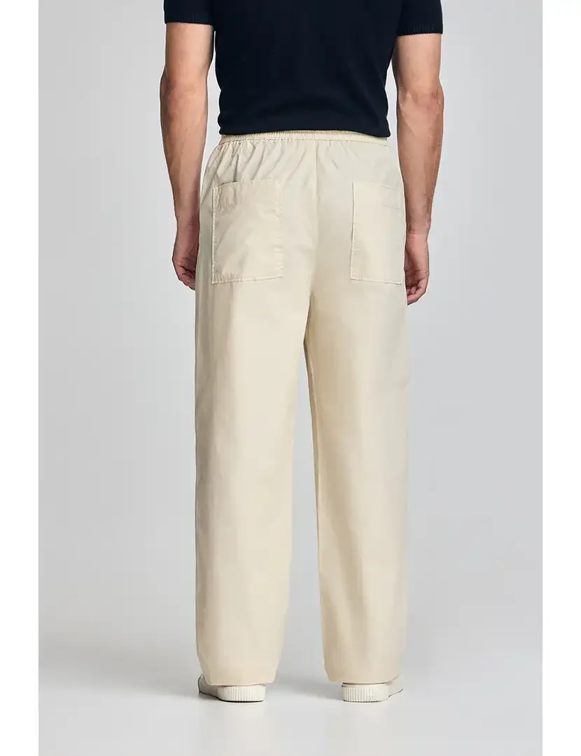 Calças Sunset com cós elástico Bege