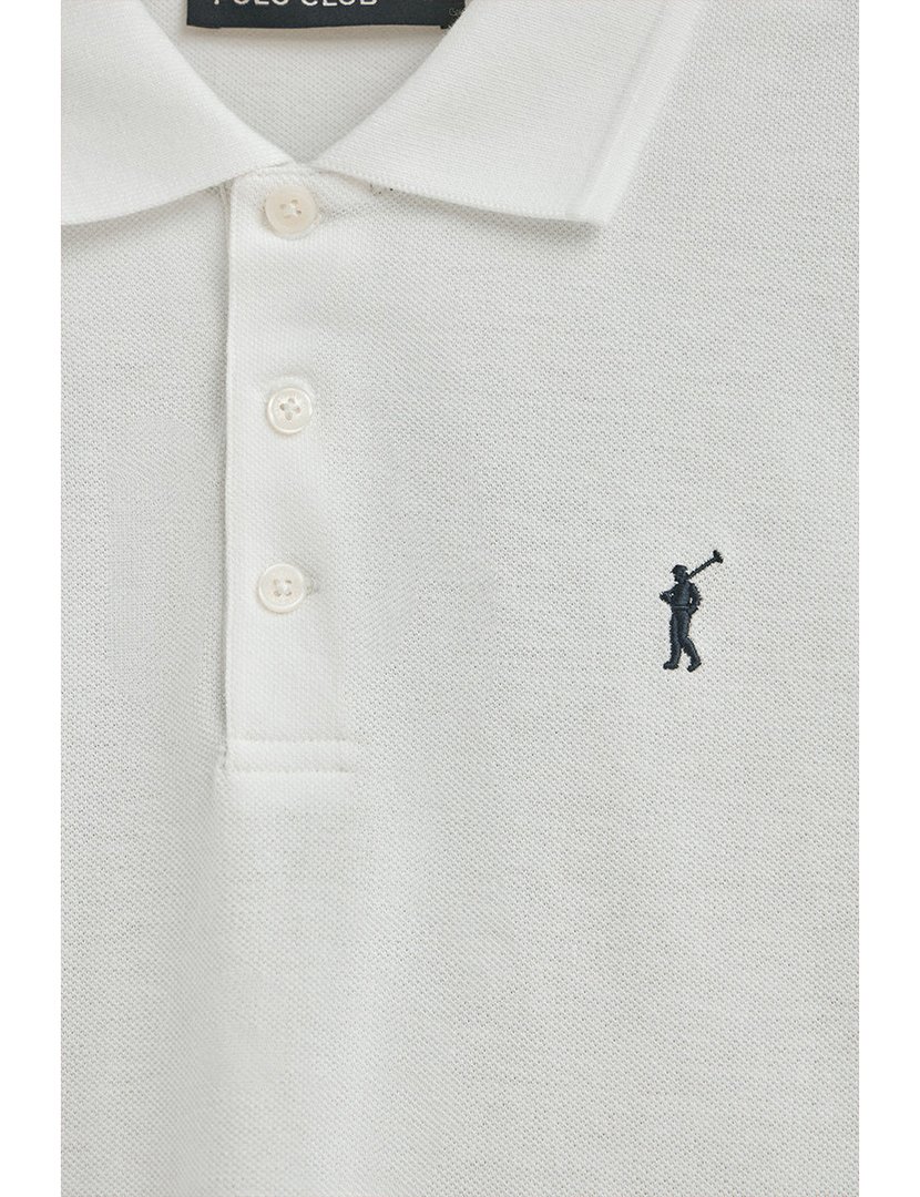 Pólo Homem Branco em piqué