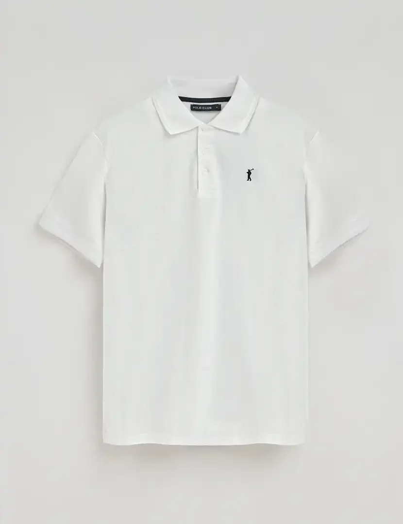 Pólo Homem Branco em piqué