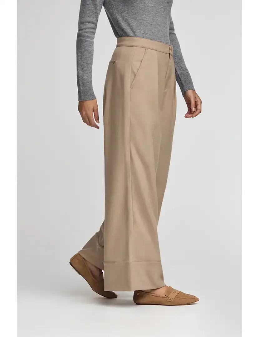 Calças Largas Senhora Camel