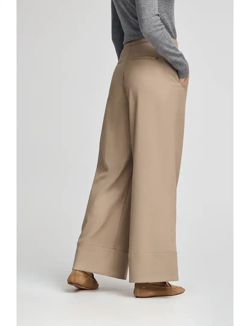 Calças Largas Senhora Camel