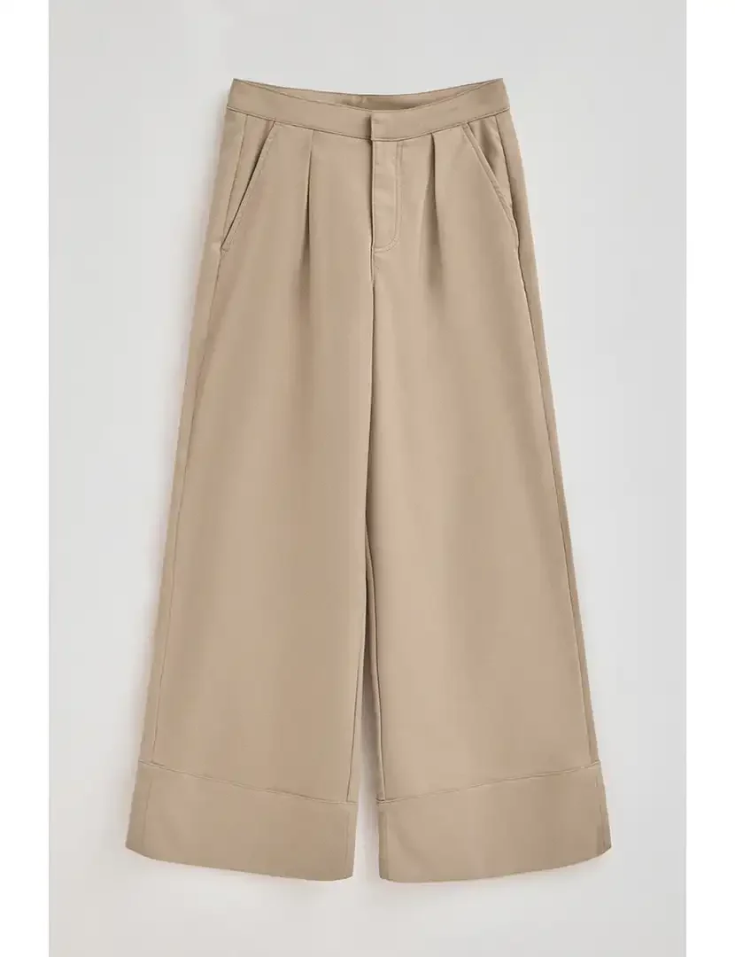 Calças Largas Senhora Camel