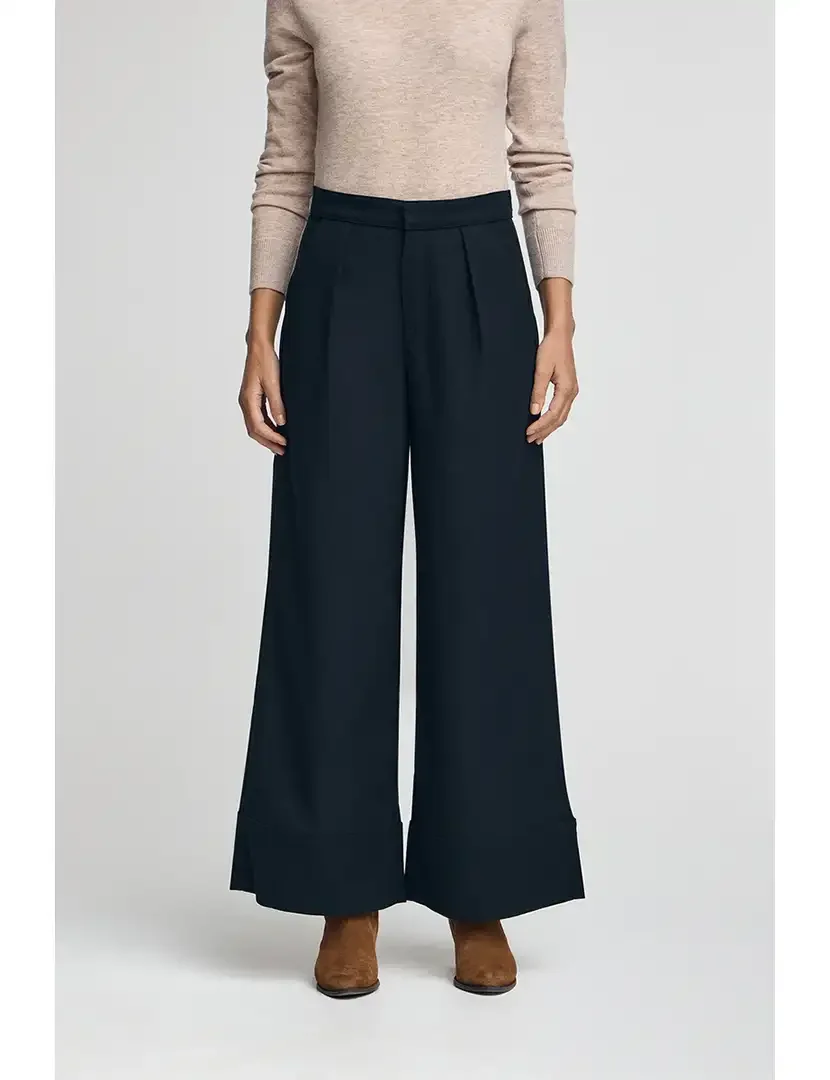 Calças Largas Senhora Azul Marinho