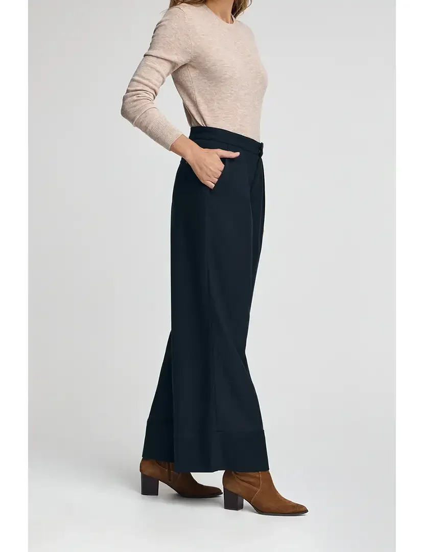 Calças Largas Senhora Azul Marinho