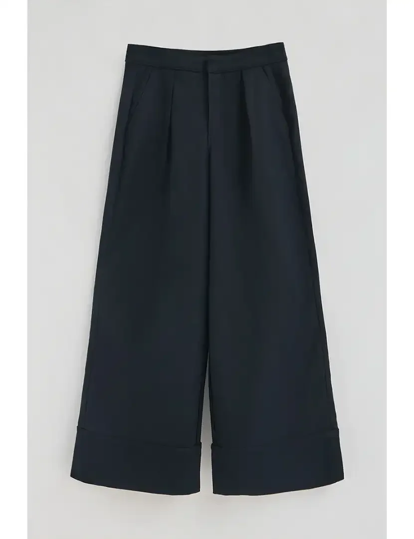 Calças Largas Senhora Azul Marinho