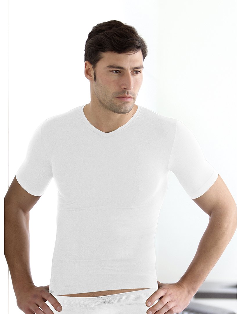 T-Shirt Decote Em V Homem Branco