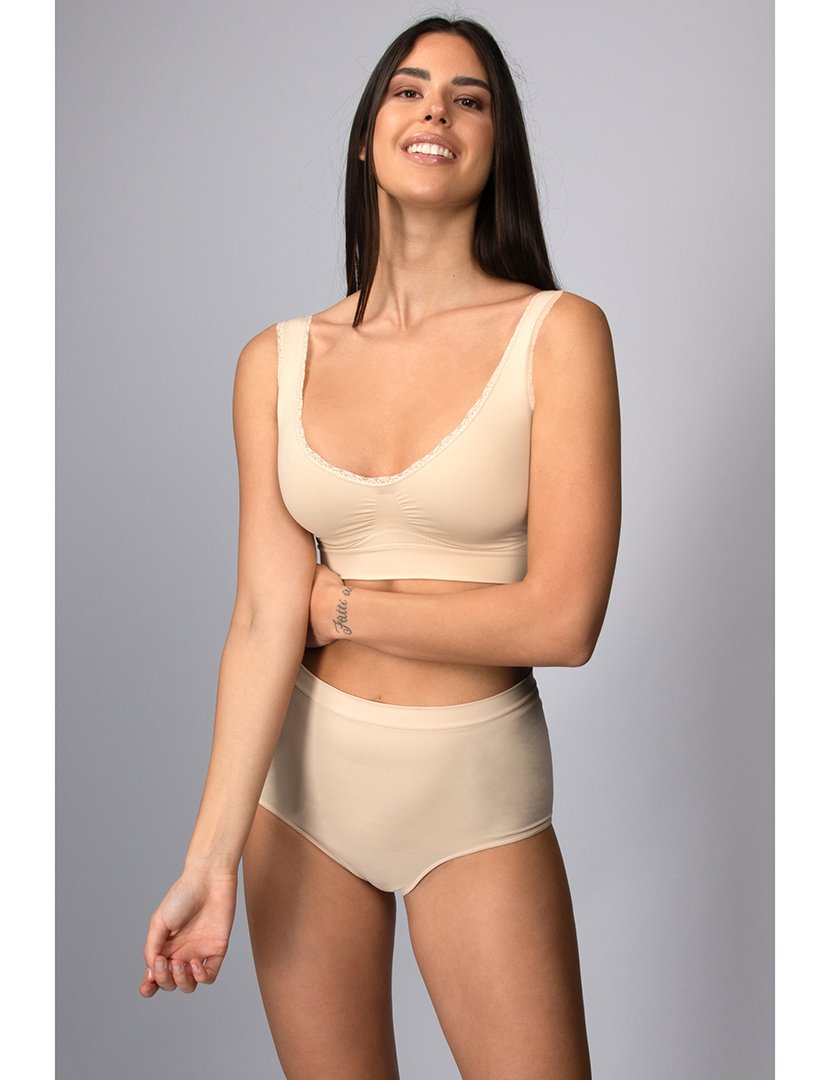 Soutien de Desporto Renda Cor de Pele