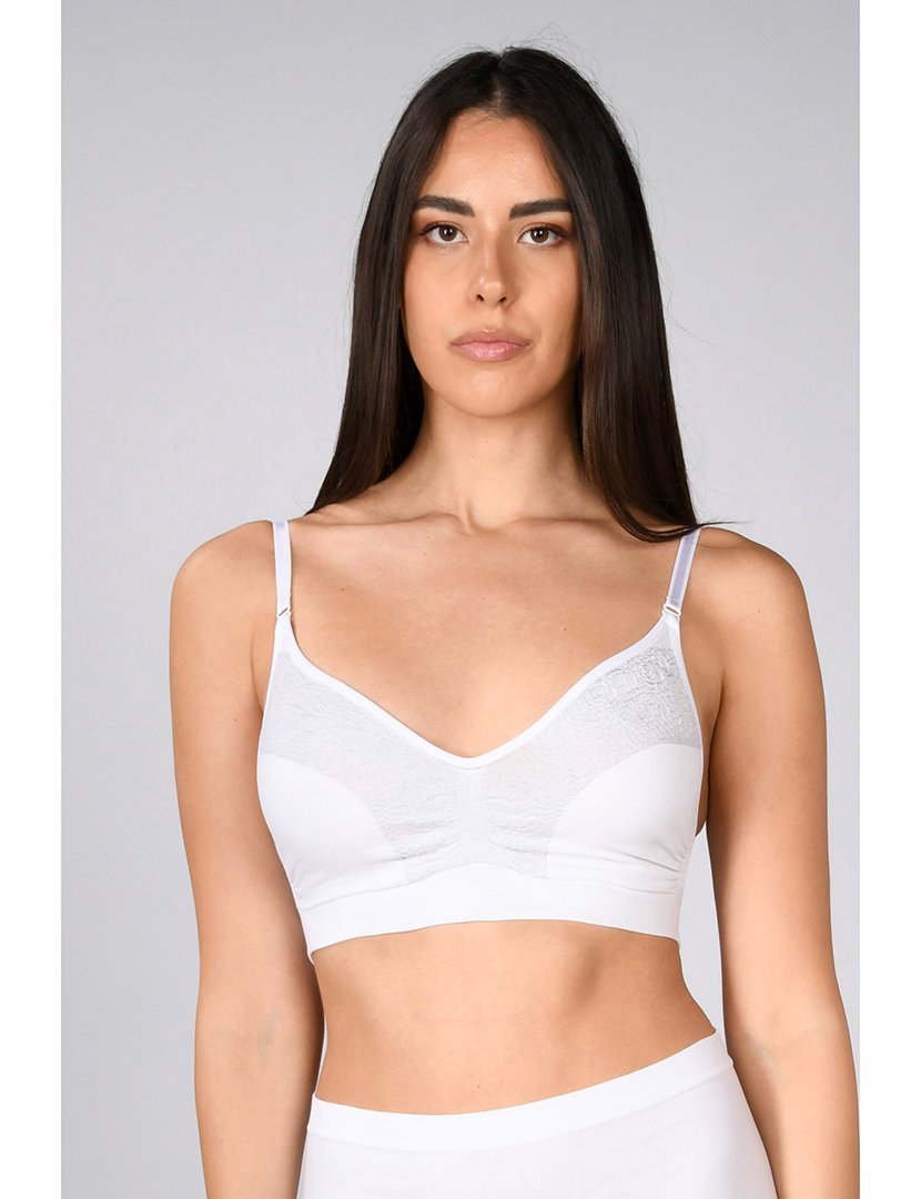 Soutien de Desporto Alças Finas Jacquard Branco