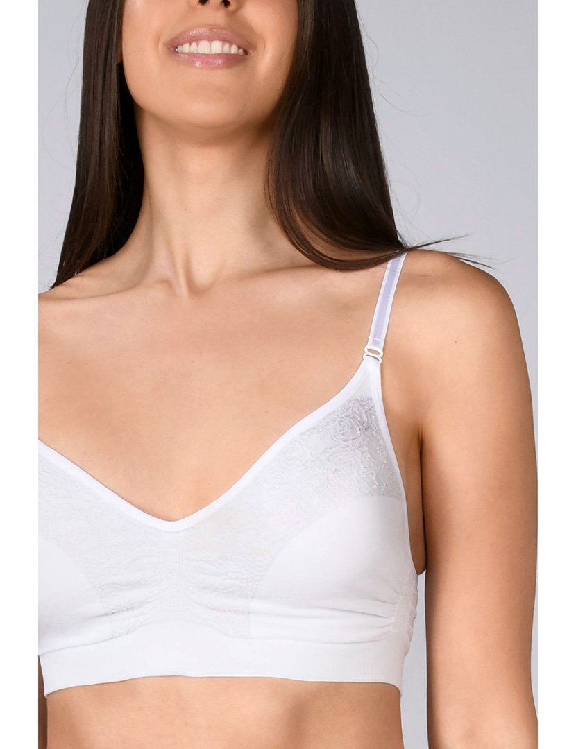 Soutien de Desporto Alças Finas Jacquard Branco