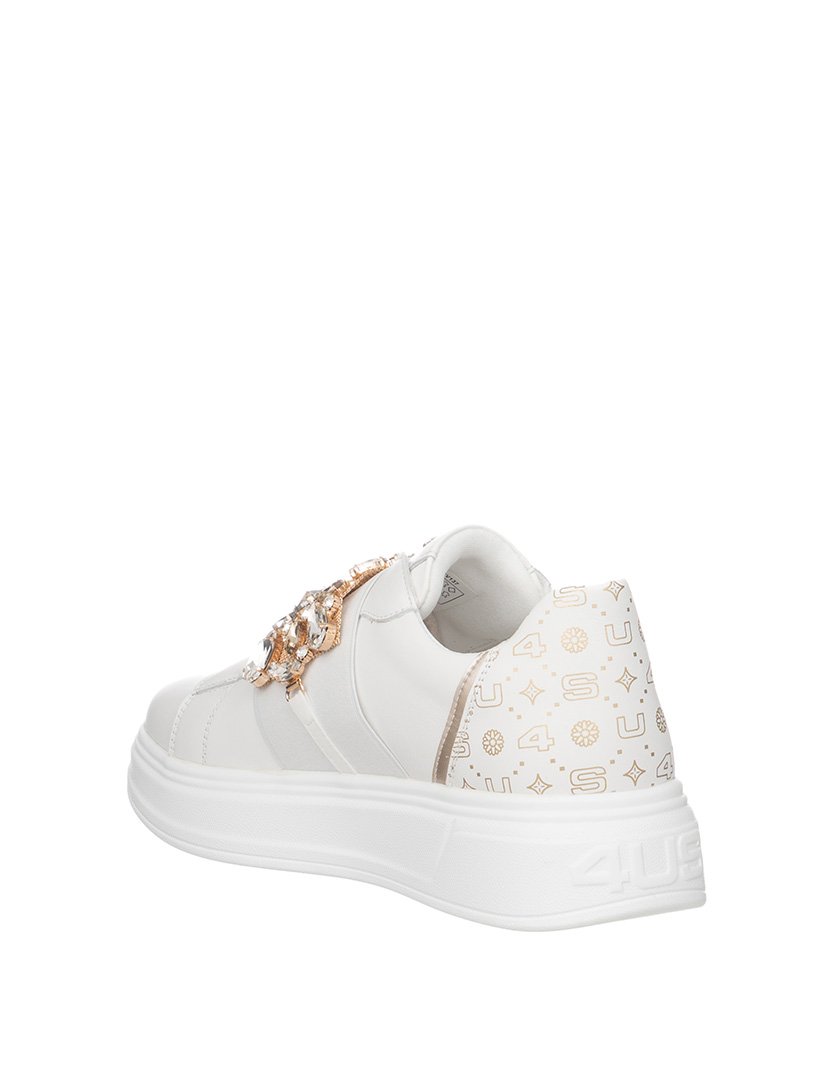 Ténis Senhora Dourado e Branco