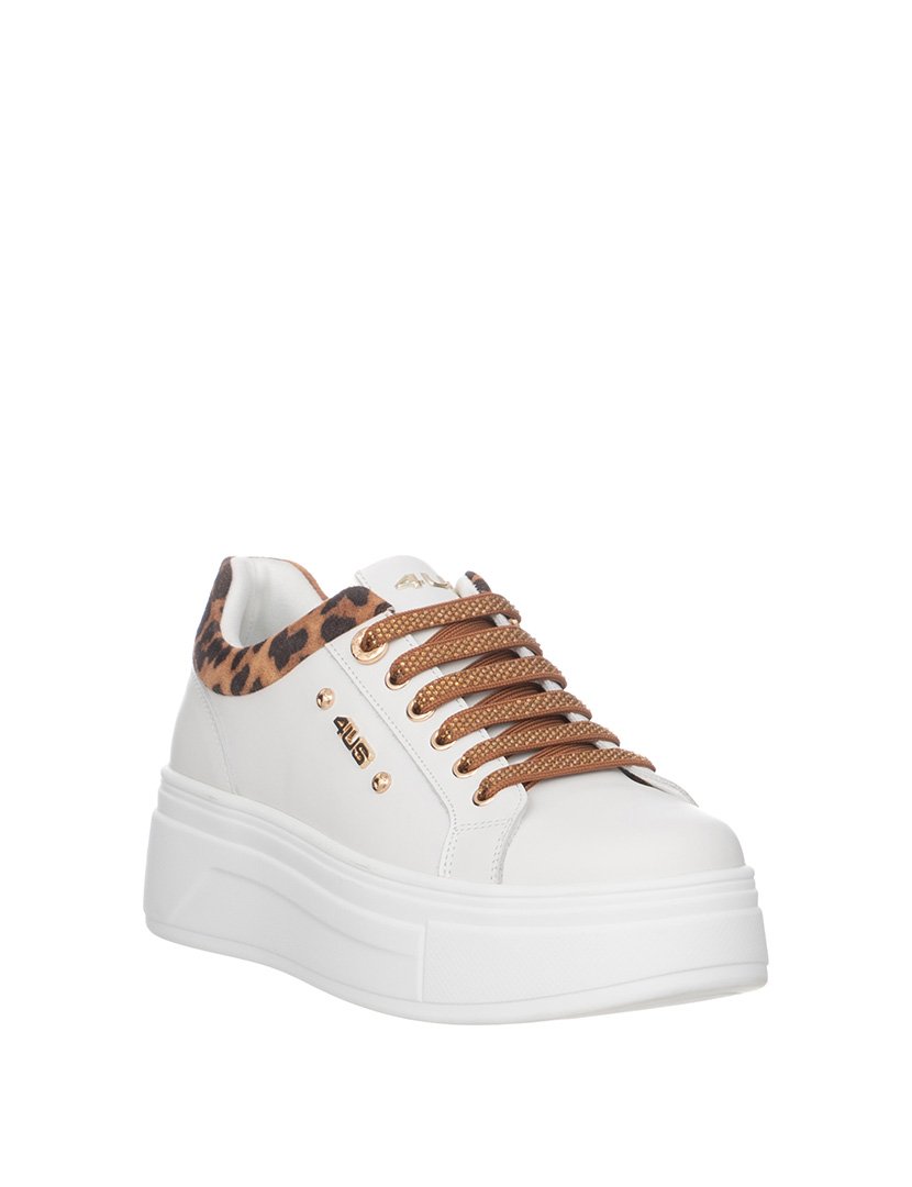 Ténis Senhora Leopardo Branco