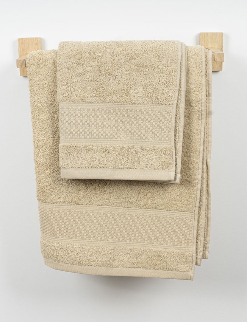 Conjunto 2 Toalhas WC Favos Bege