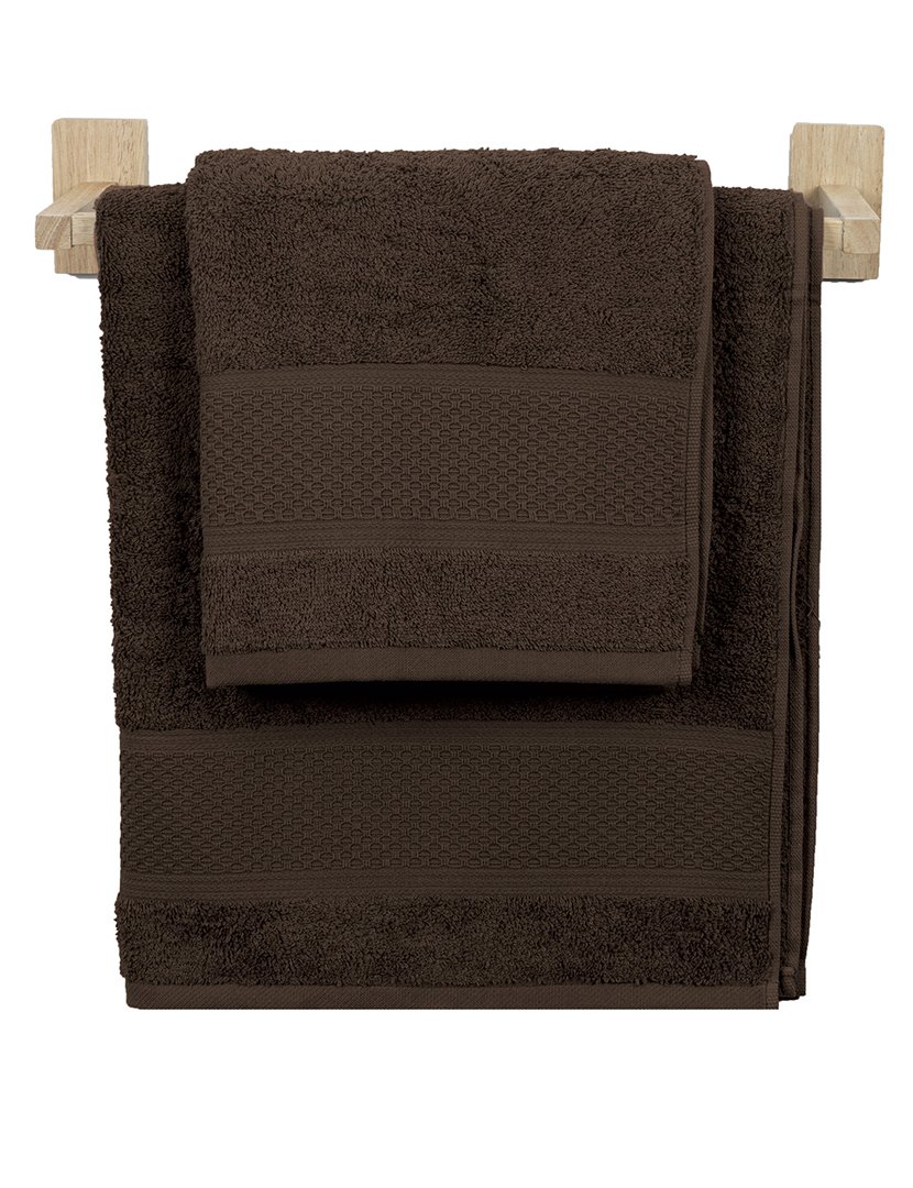 Conjunto 2 Toalhas WC Favos Castanho