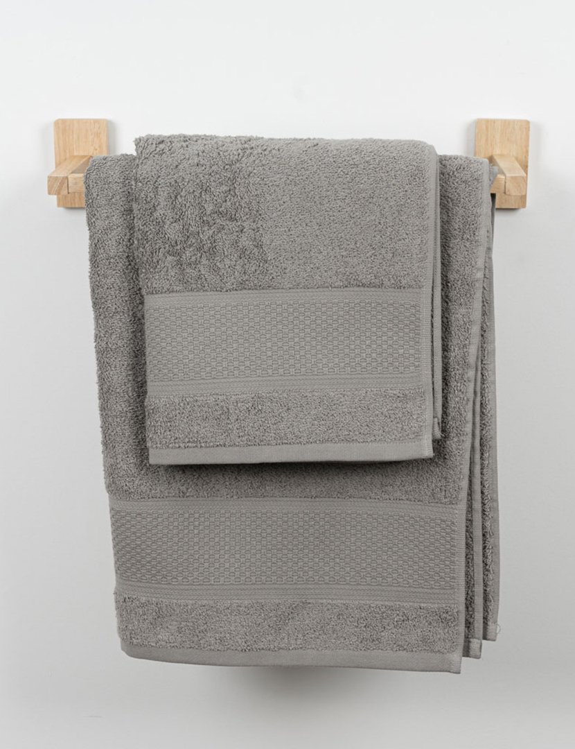 Conjunto 2 Toalhas WC Favos Cinza