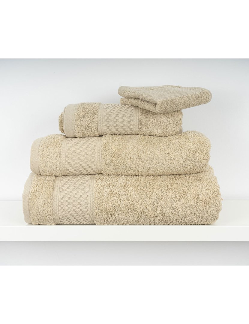 Conjunto 4 Toalhas WC Favos Bege