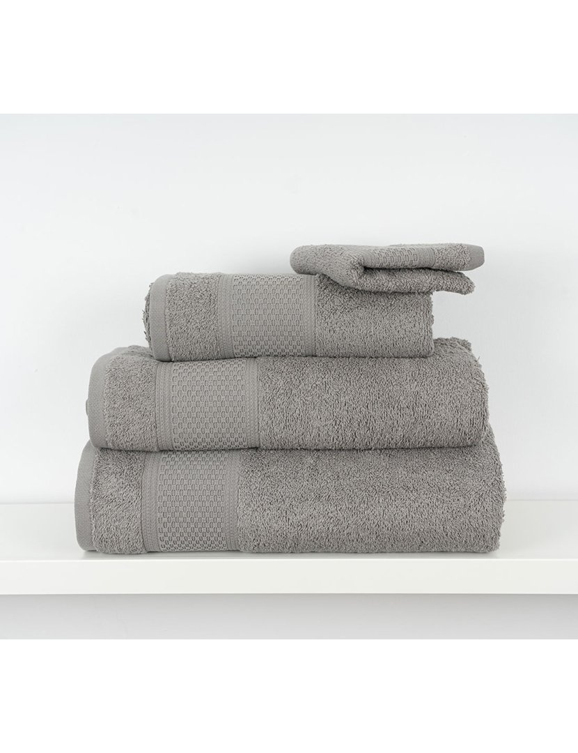 Conjunto 4 Toalhas WC Favos Cinza