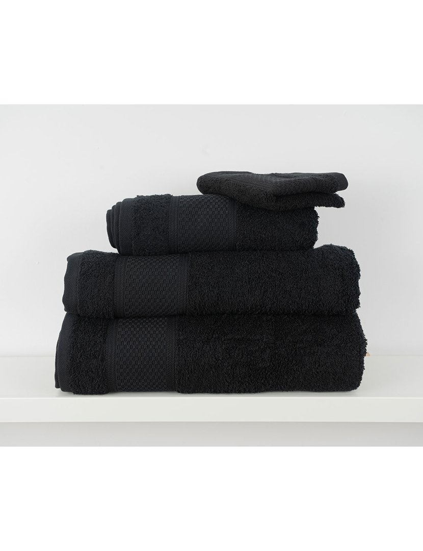 Conjunto 4 Toalhas WC Favos Preto