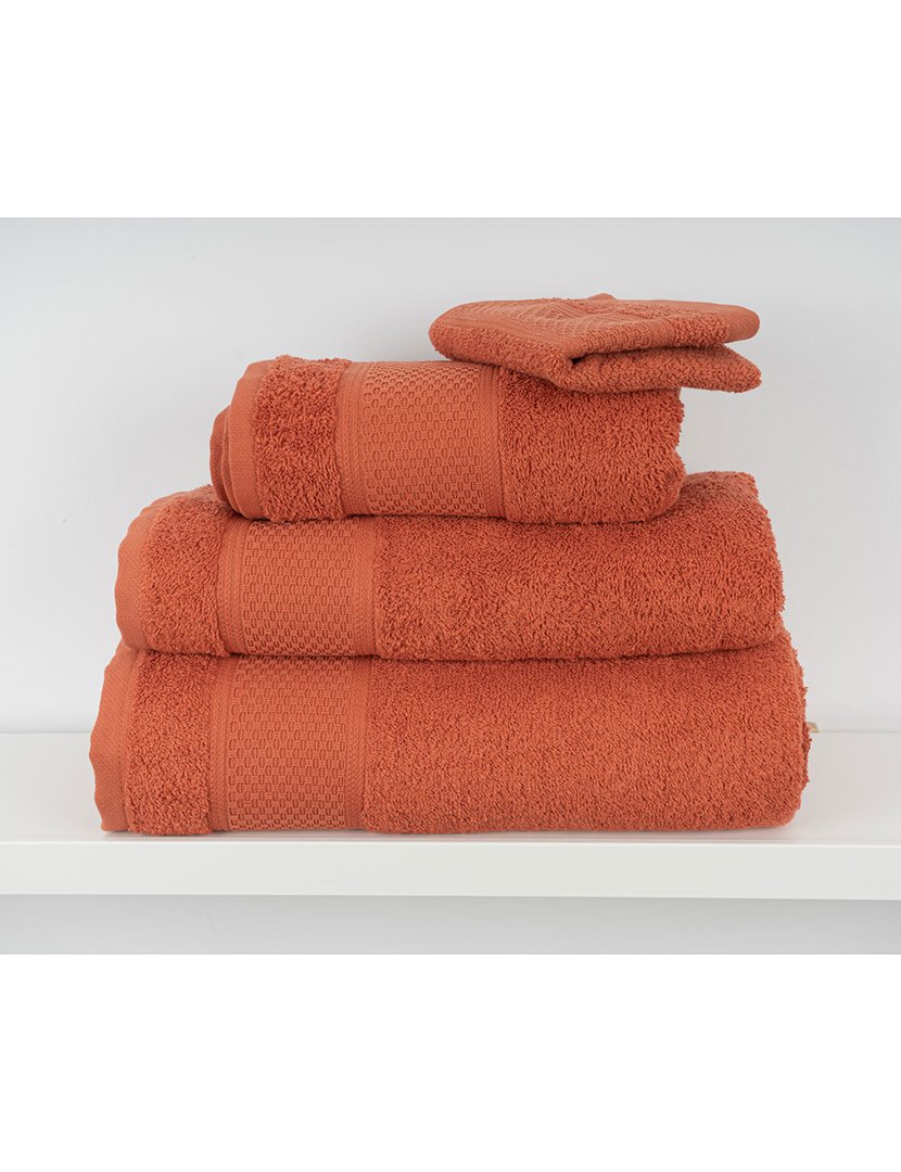 Conjunto 4 Toalhas WC Favos Telha