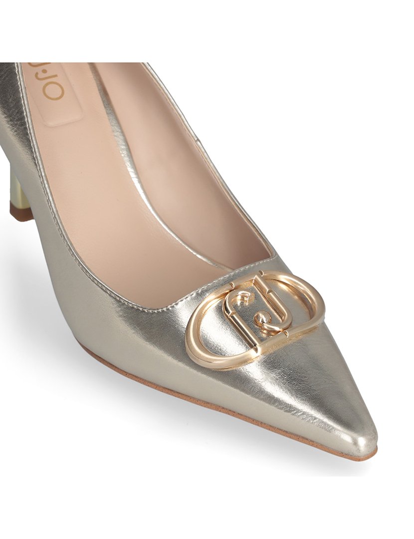 Sapatos com Salto Dourado