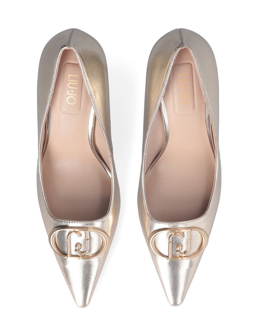 Sapatos com Salto Dourado