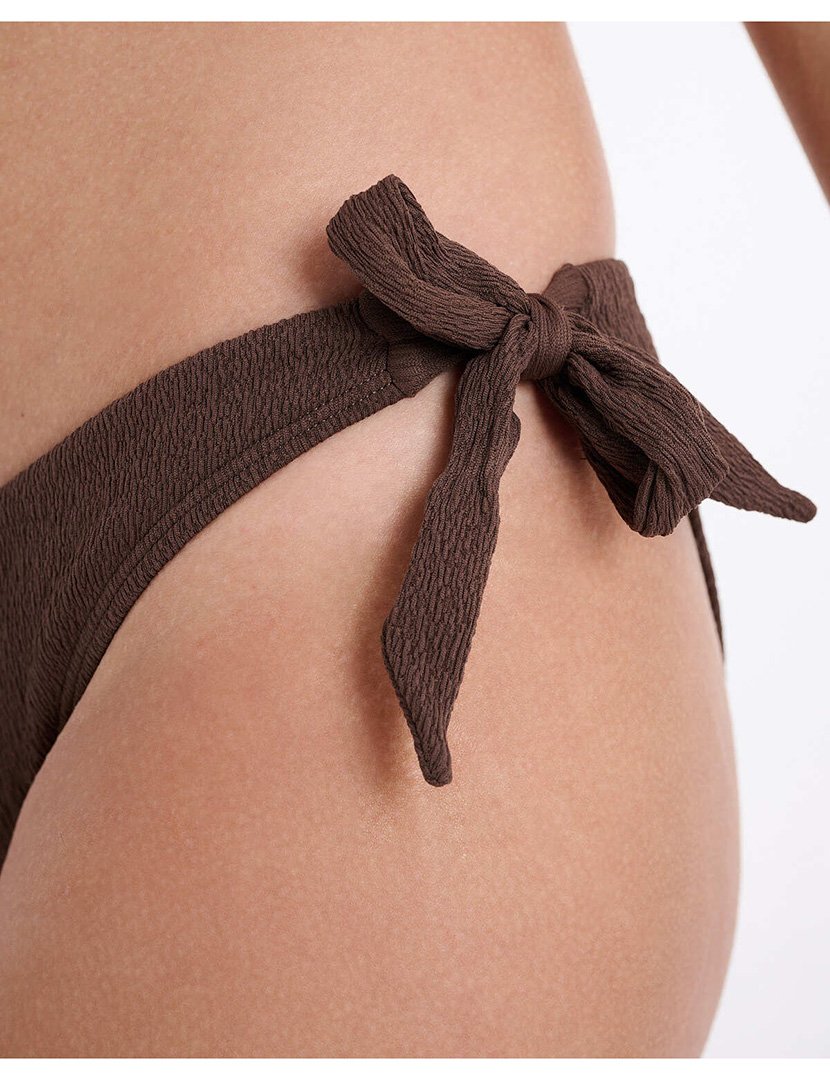 Cuecas Biquíni com Laços Castanho