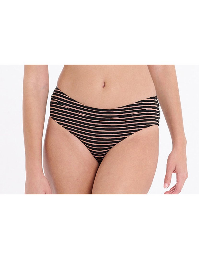 Cuecas Biquíni Cintura Alta Castanho