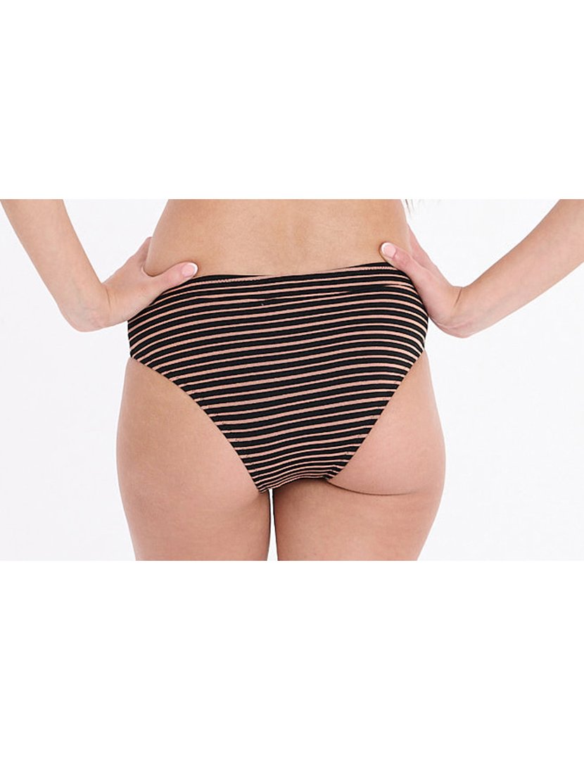 Cuecas Biquíni Cintura Alta Castanho